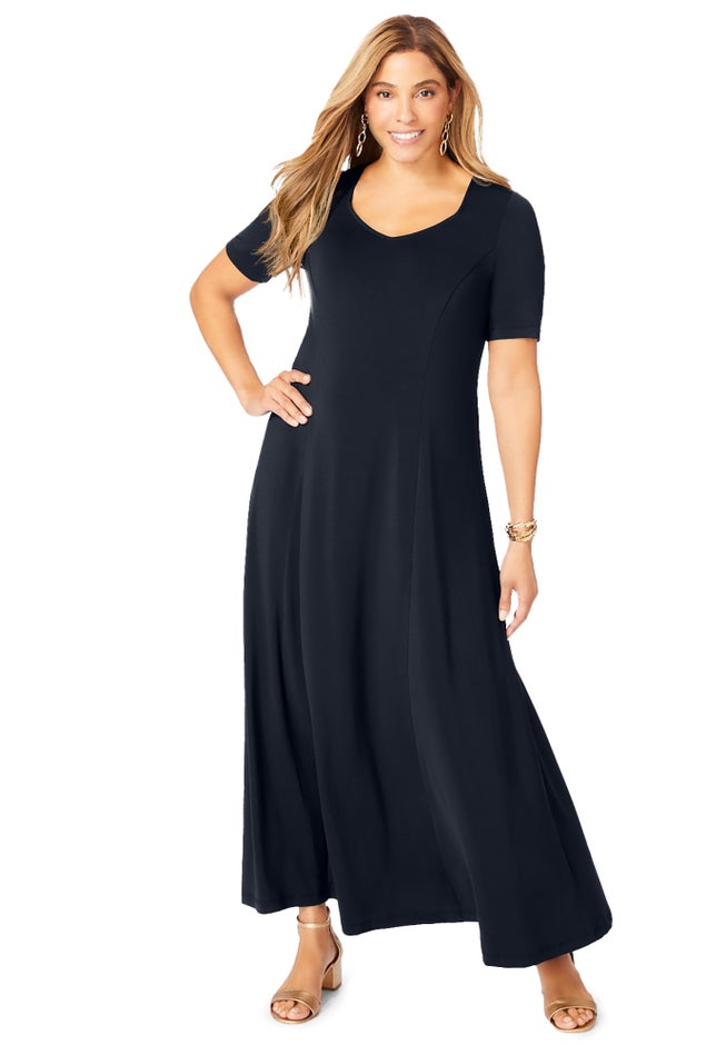 Stretch Knit Sweetheart Maxi Dress image number 0