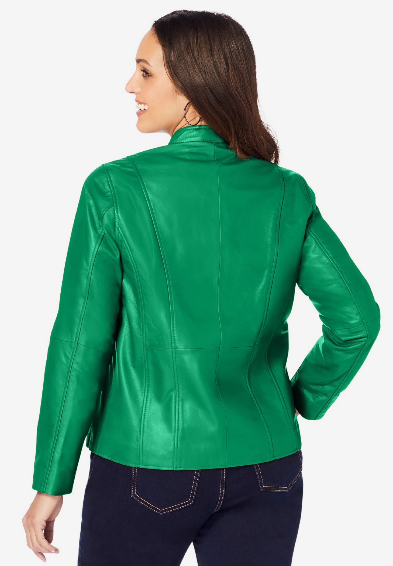 Zip Front Leather Jacket image number 2