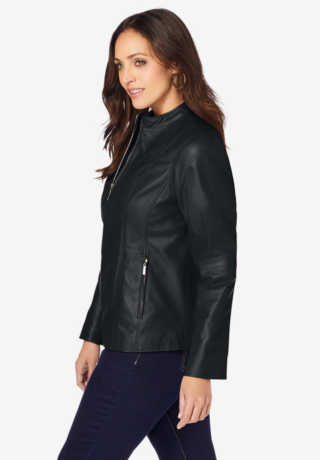 Zip Front Leather Jacket image number 2