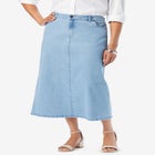 True Fit Stretch Denim Midi Skirt image number null