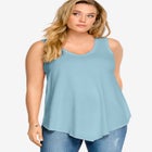 V-Neck Pointed Front A-Line Tank Top image number 0