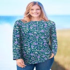 Perfect Printed Long-Sleeve Crewneck Tee image number 0