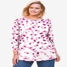 Perfect Printed Long-Sleeve Crewneck Tee image number null
