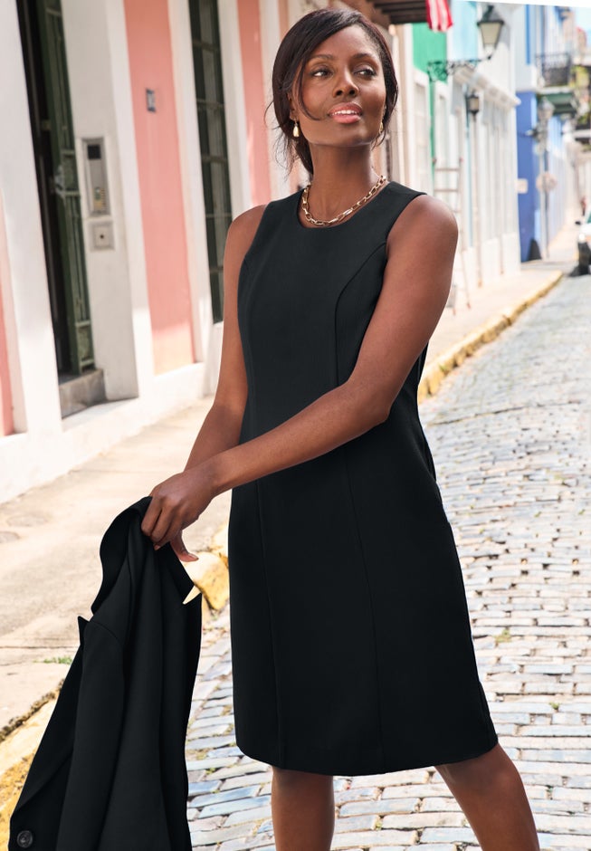 2-Piece Stretch Crepe Single-Breasted Jacket Dress image number 1