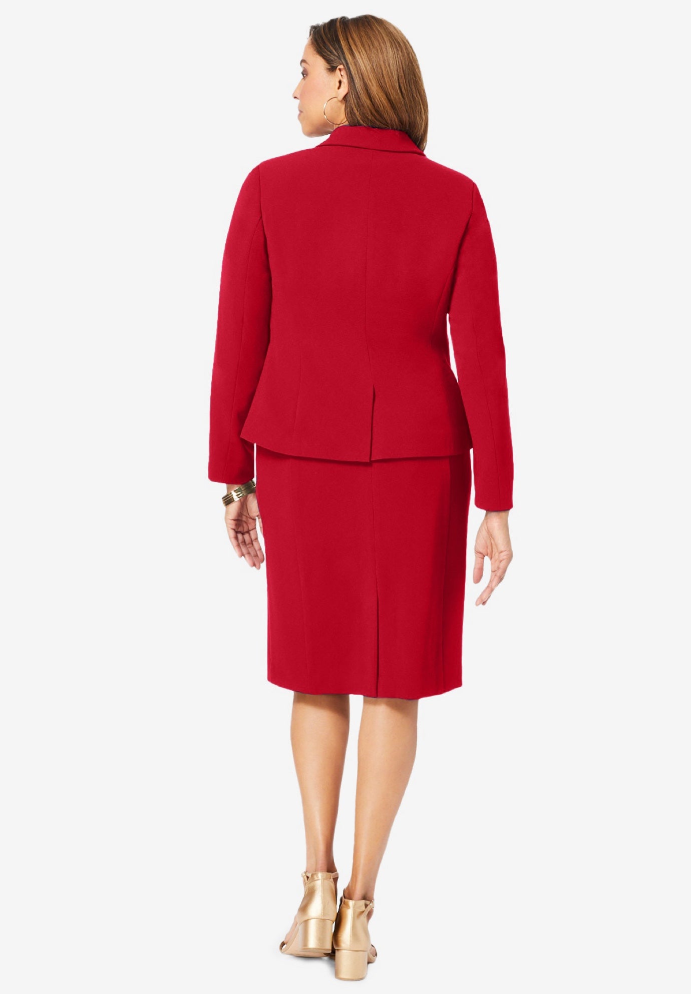 2-Piece Stretch Crepe Single-Breasted Jacket Dress image number 1