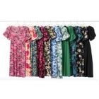 Stretch Knit Fit And Flare Elbow-Length Sleeve Tie-Back Maxi Dress image number null