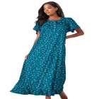 Long Floral Print Cotton Gown image number null