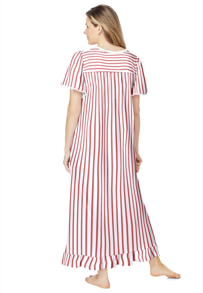 Long Floral Print Cotton Gown image number 1