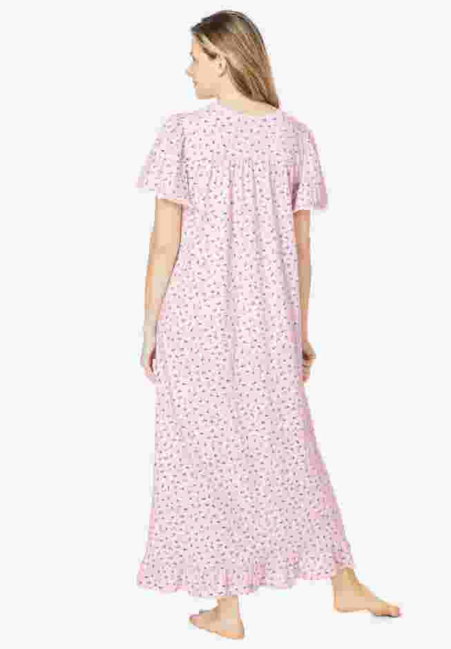 Long Floral Print Cotton Gown image number 2