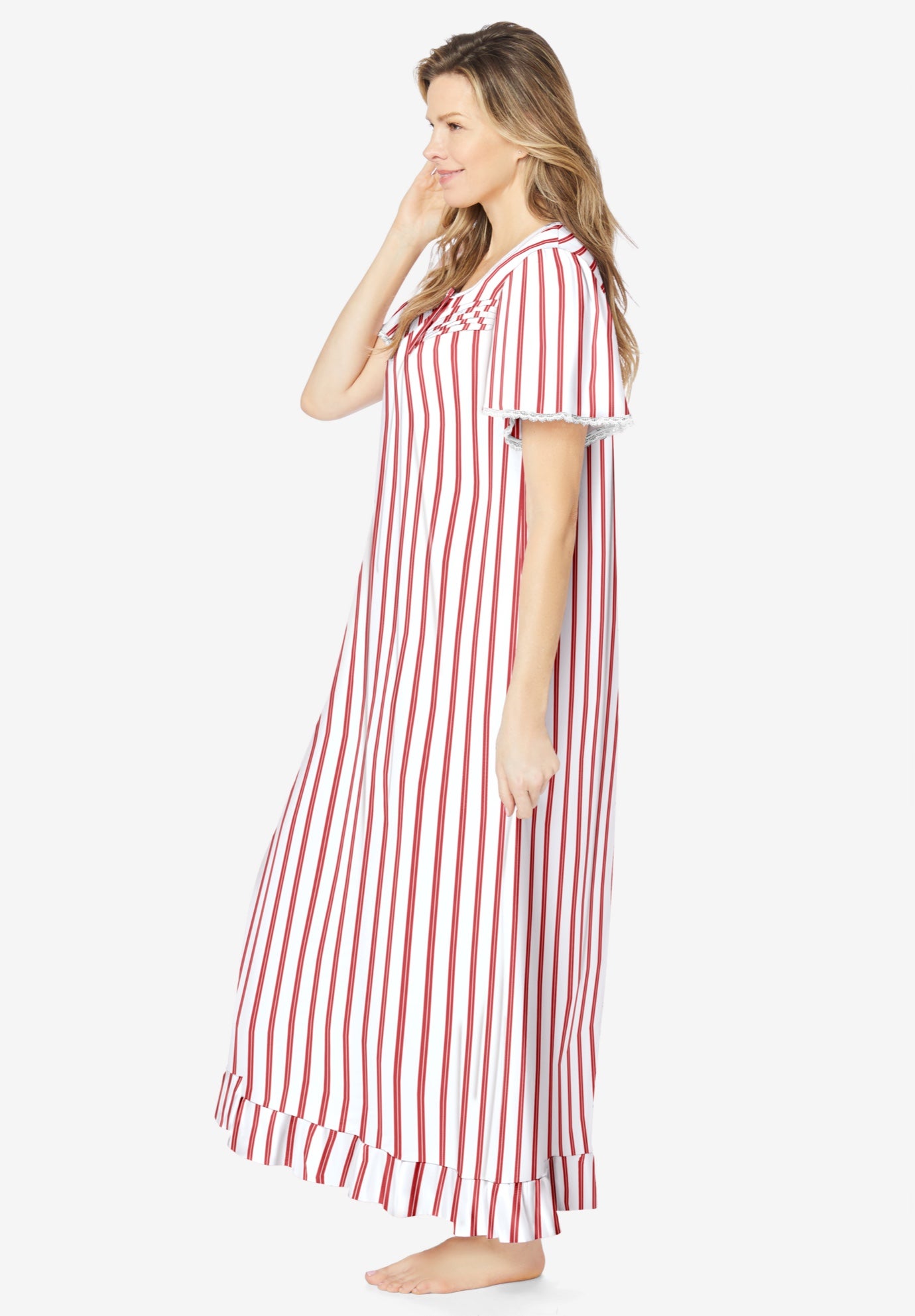 Long Floral Print Cotton Gown image number 2