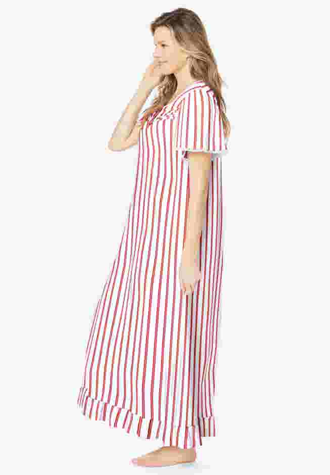 Long Floral Print Cotton Gown image number 3
