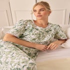 Long Floral Print Cotton Gown image number null