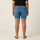 Mid-Rise Stretch Denim Bermuda Shorts image number null