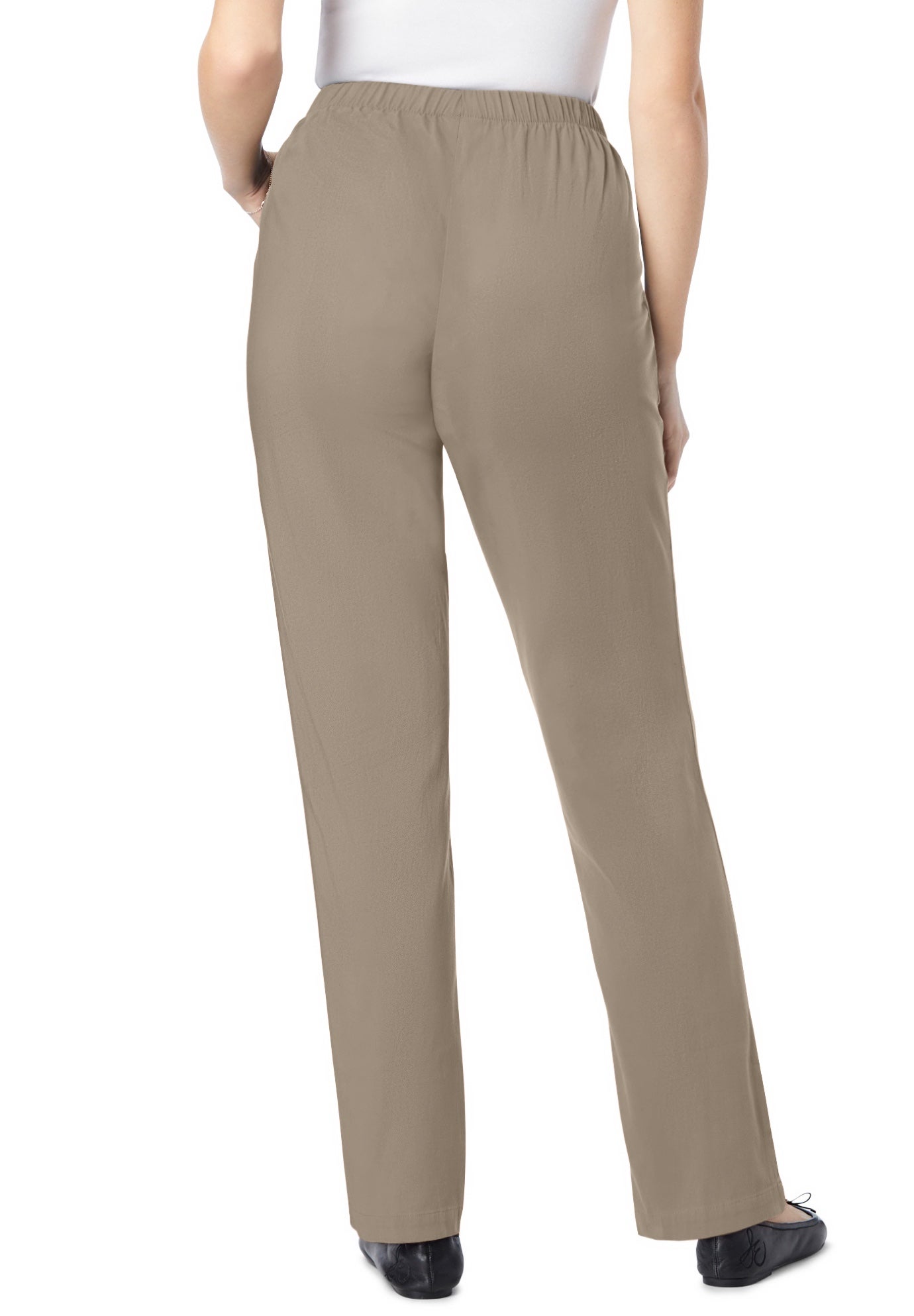 Straight Leg Fineline Pull-On Stretch Denim Jeans image number 1