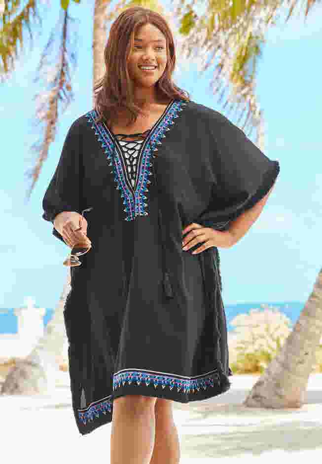 Lace-Up Caftan Cover Up  image number 0