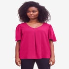 Textured Knit Inverted Pleat Top image number null