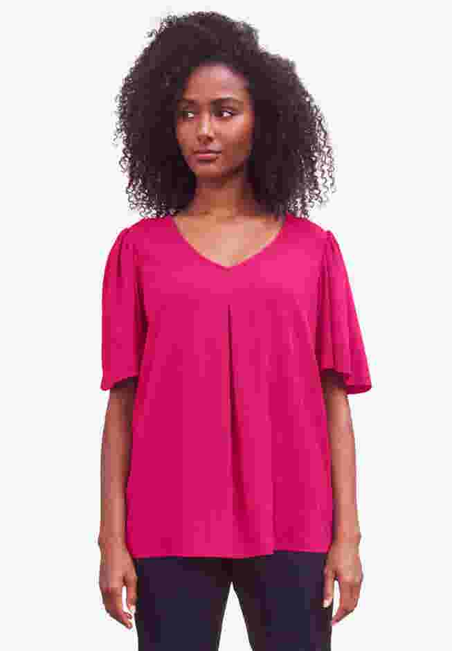 Textured Knit Inverted Pleat Top image number 0