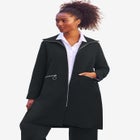 Stretch Crepe Zip Front A Line Back Pleat Coat image number null