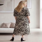 Satin Keyhole Empire Midi Dress image number 1