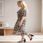 Satin Keyhole Empire Midi Dress image number 2