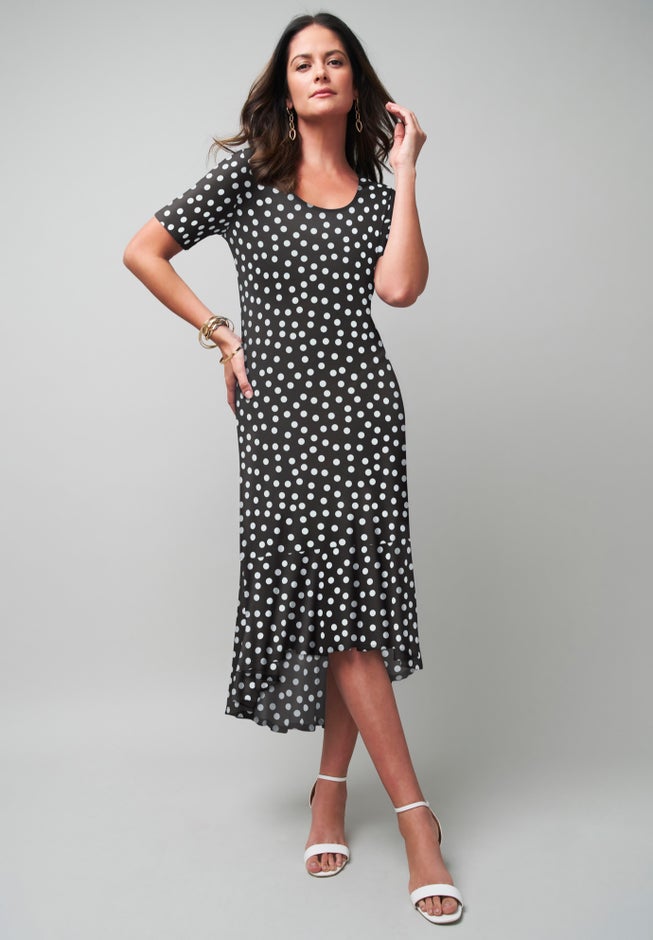 Stretch Knit Flounce Hem Maxi Dress image number 0