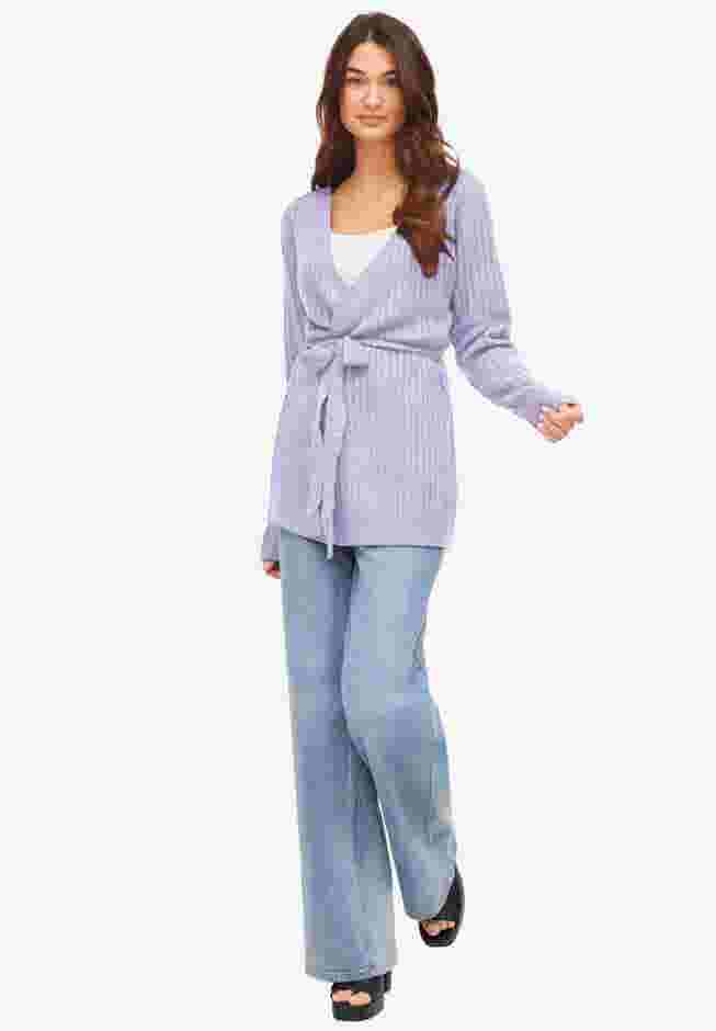 Tie Wrap Ribbed Cardigan image number 0