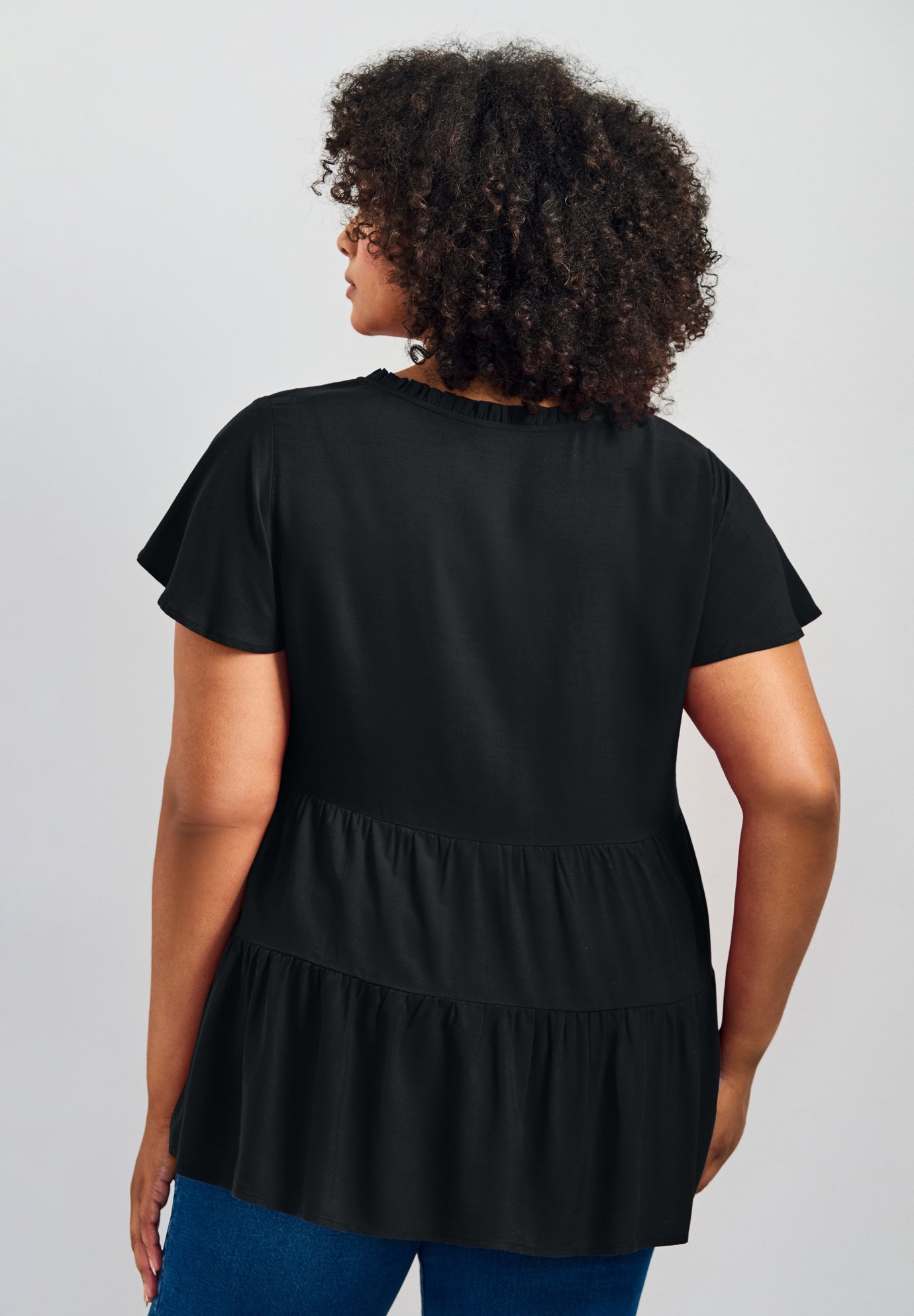 Lani Flutter Sleeve Tiered Top image number 2