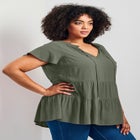 Lani Flutter Sleeve Tiered Top image number 1