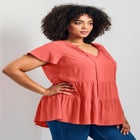 Lani Flutter Sleeve Tiered Top image number null