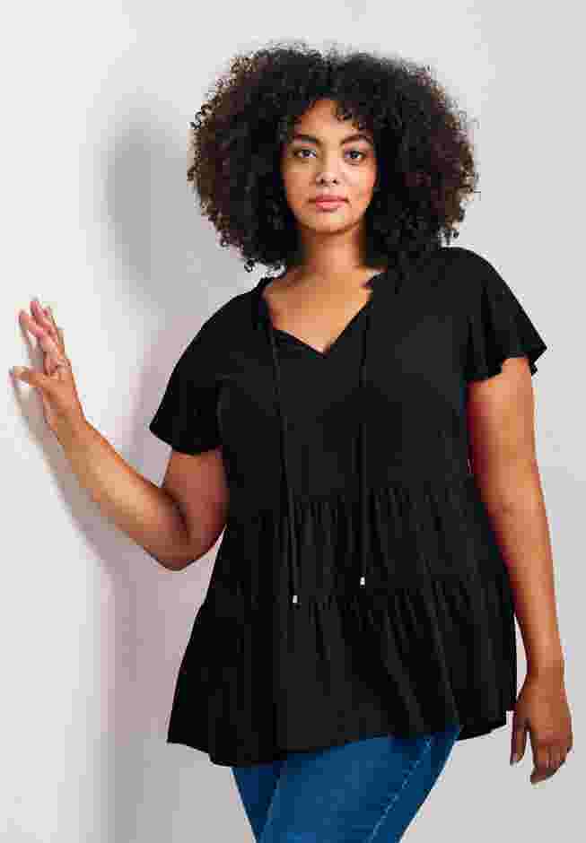 Lani Flutter Sleeve Tiered Top image number 0