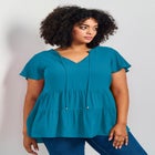 Lani Flutter Sleeve Tiered Top image number null