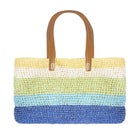Color Block Straw Tote image number null