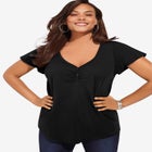 Plus Size Cotton Ultimate Flutter Sleeve Sweetheart Tee image number 0