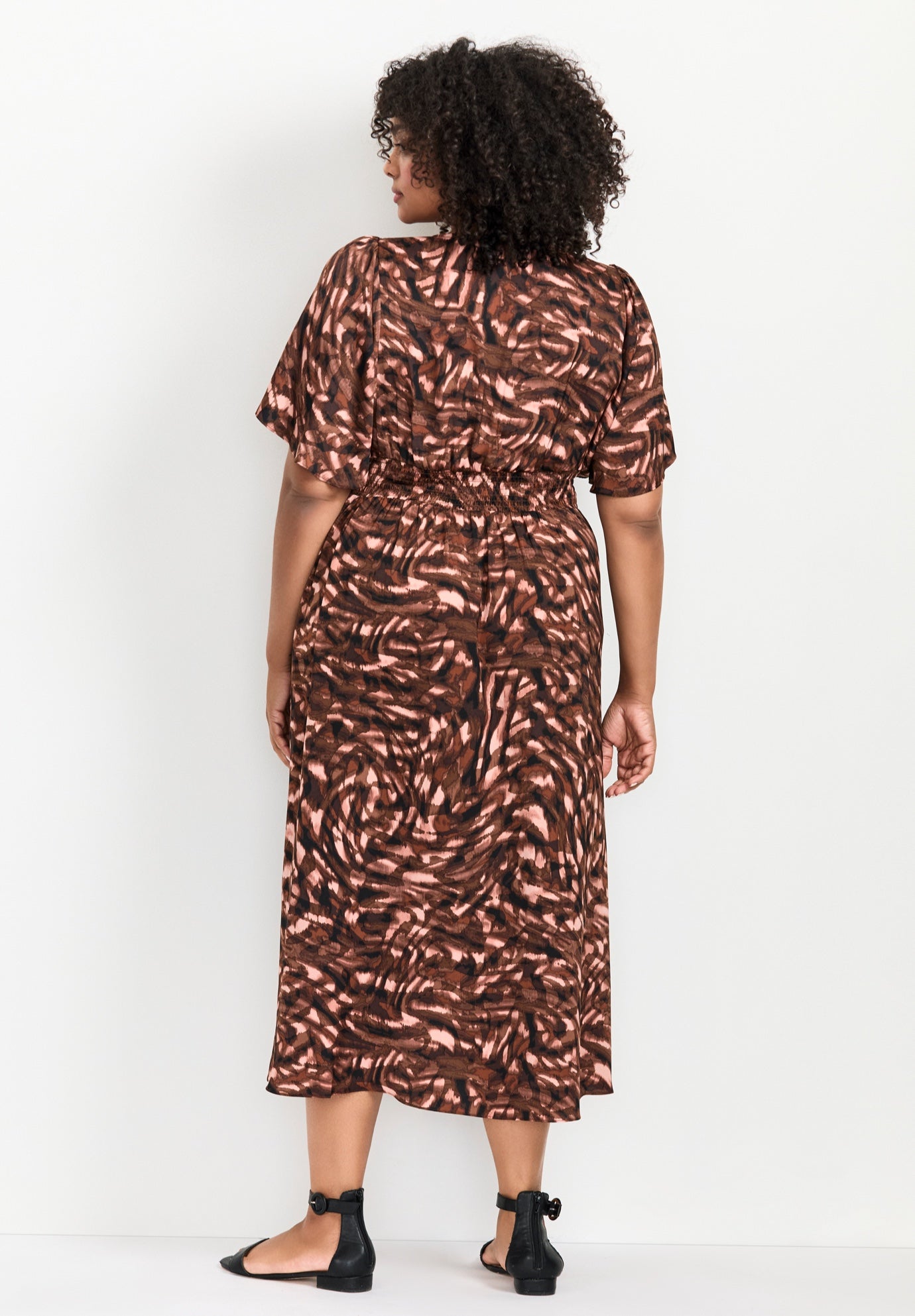 Aimee Sateen Flutter Sleeve Dress image number 2