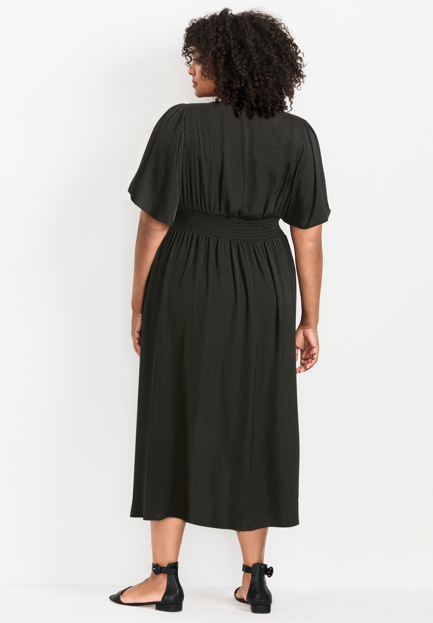 Aimee Sateen Flutter Sleeve Dress image number 2