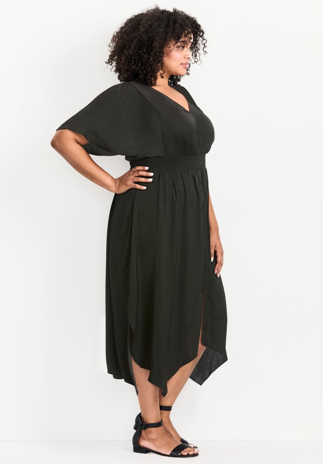 Aimee Sateen Flutter Sleeve Dress image number 1