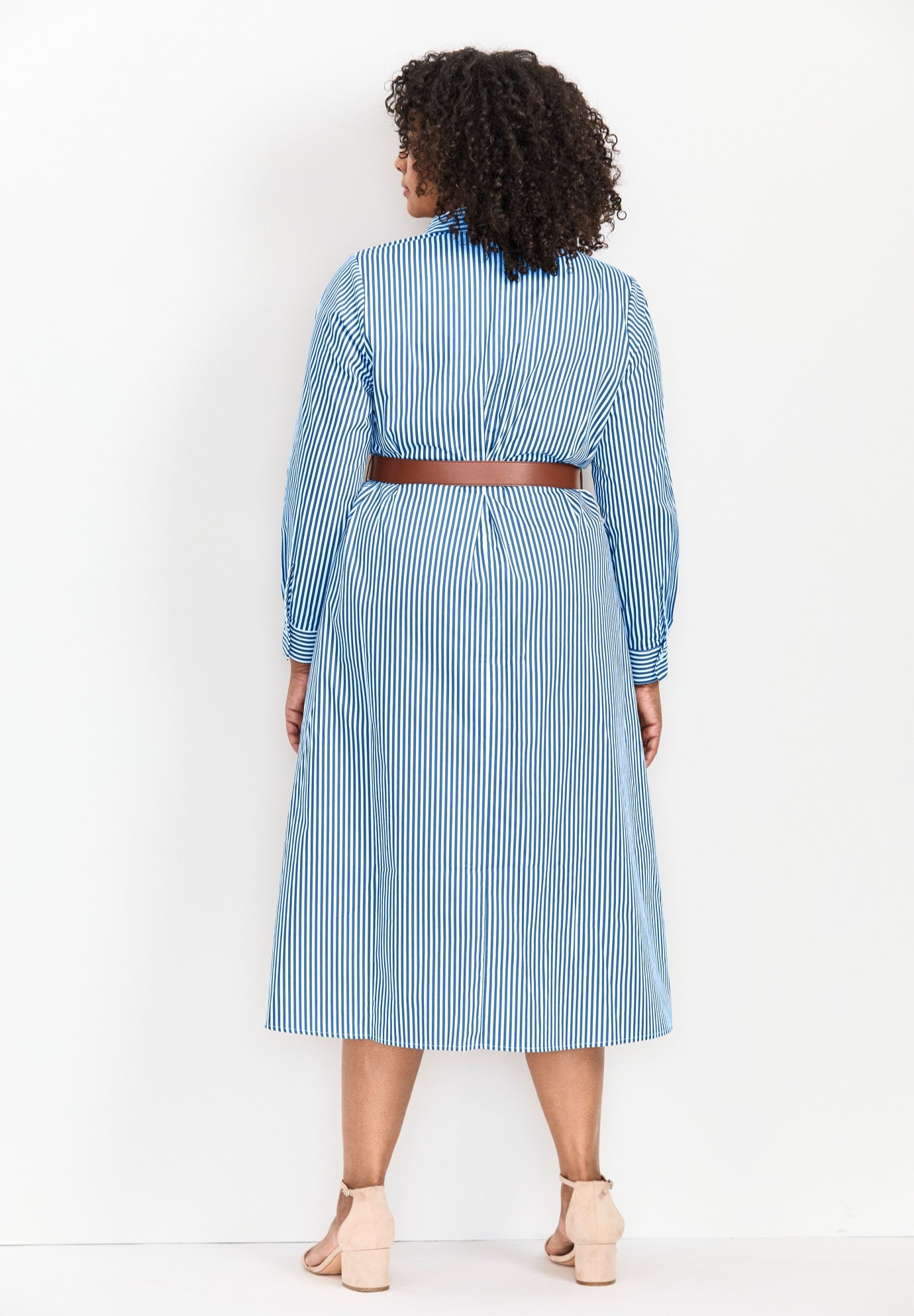 Leona Stripe Shirtdress With Belt image number 3