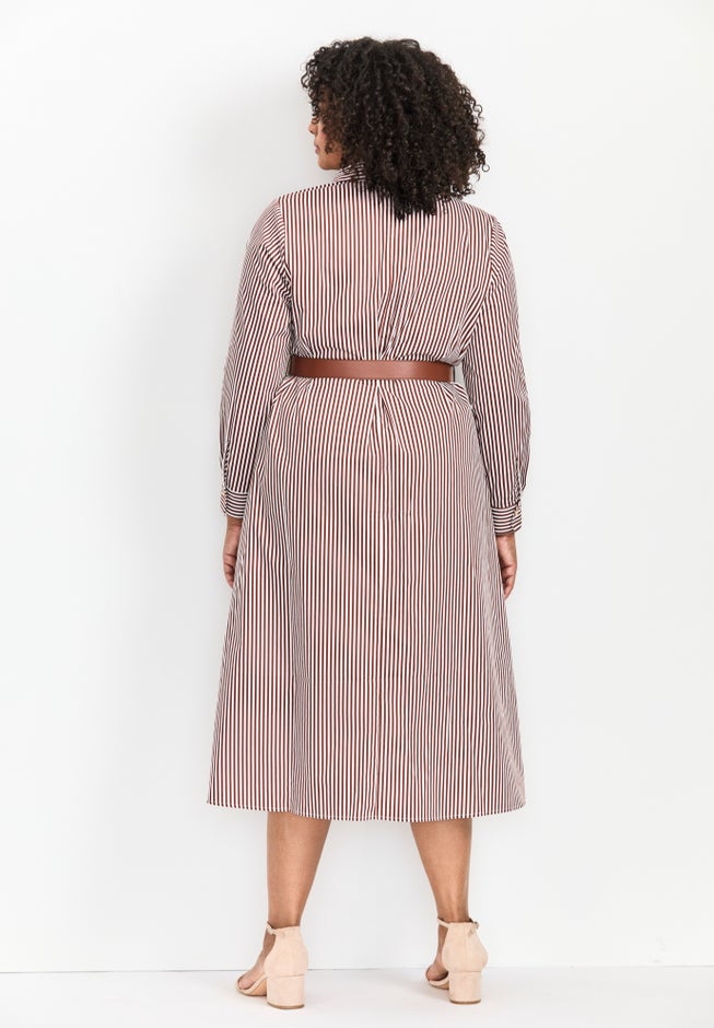 Leona Stripe Shirtdress With Belt image number 3