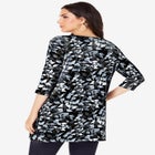 Plus Size Cotton Ultimate Boatneck Tunic with Side Slits image number null