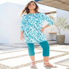 Plus Size Cotton Ultimate Boatneck Tunic with Side Slits image number null