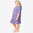 Short French Terry Zip-Front Robe image number null