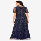 Plus Size Beaded Capelet Maxi Gown &ndash; Glam Evening Dress image number 2