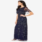 Plus Size Beaded Capelet Maxi Gown &ndash; Glam Evening Dress image number 3