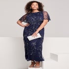 Plus Size Beaded Capelet Maxi Gown &ndash; Glam Evening Dress image number 5