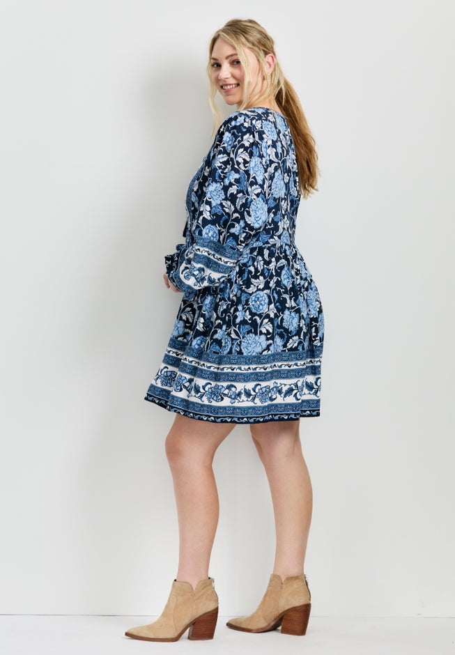 Livvy Boho Border Print Mini Dress image number 3