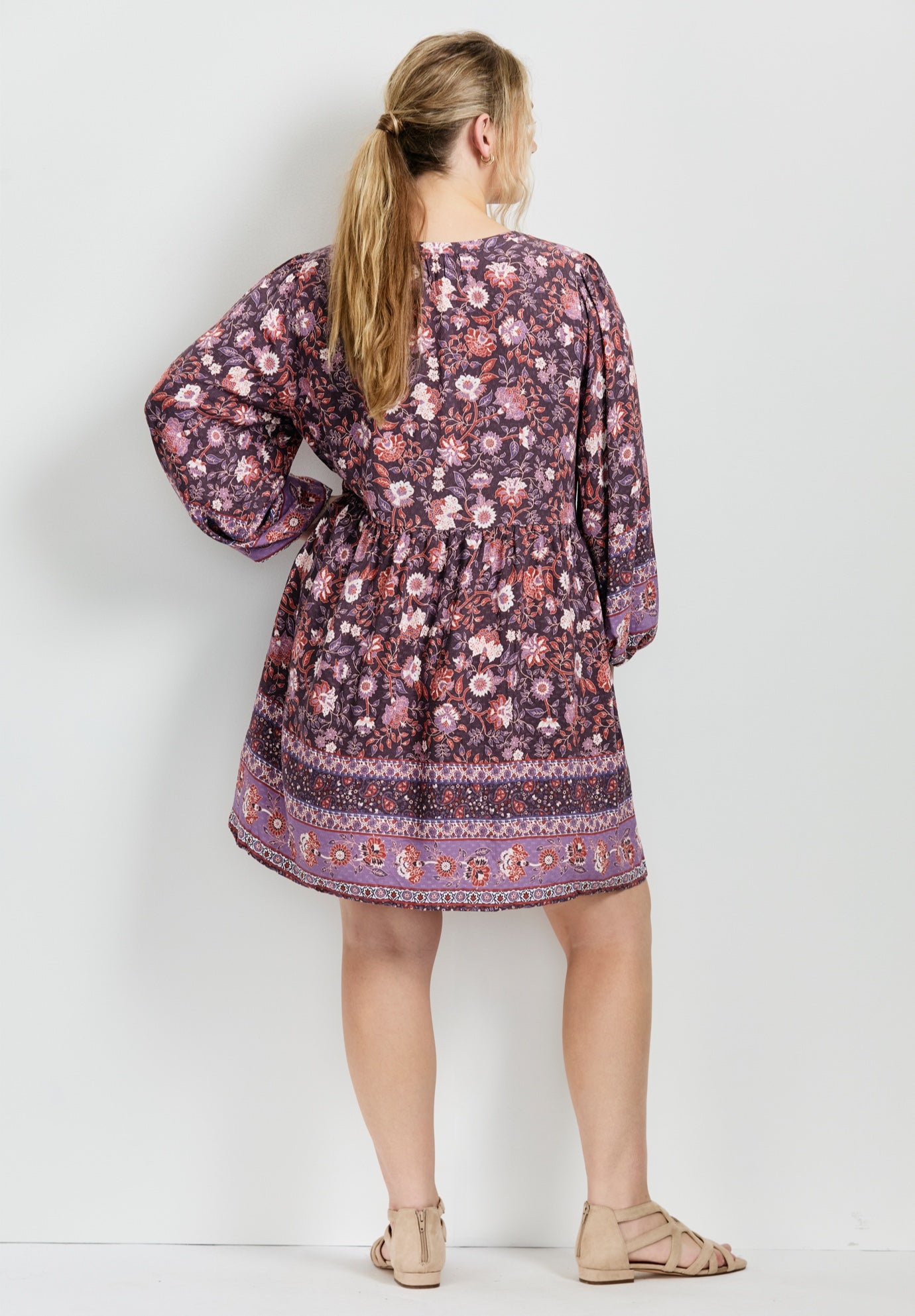 Livvy Boho Border Print Mini Dress image number 2
