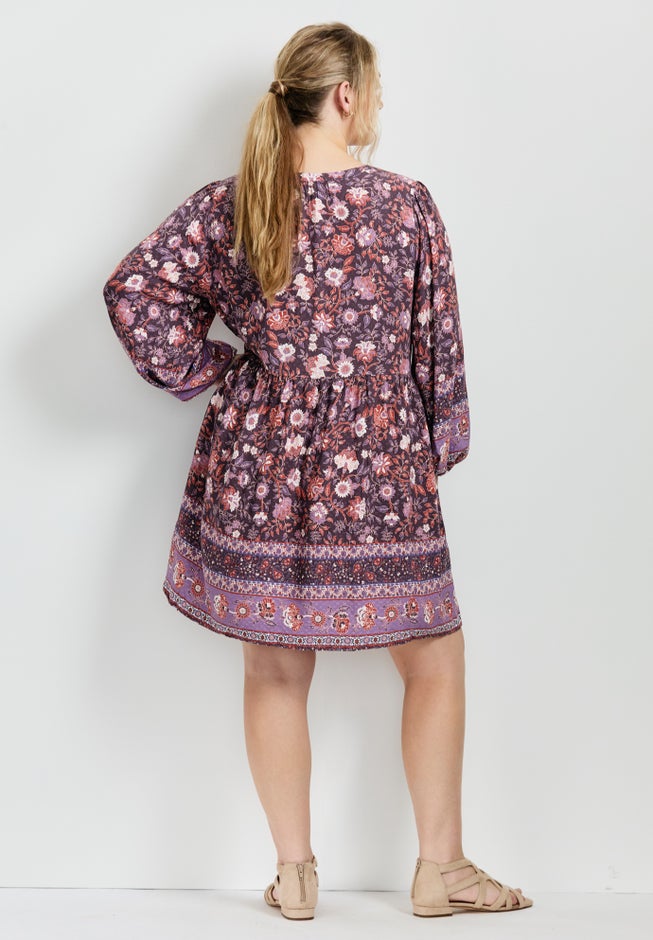 Livvy Boho Border Print Mini Dress image number 2