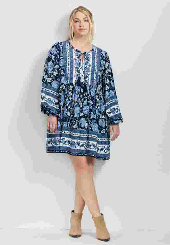 Livvy Boho Border Print Mini Dress image number 0