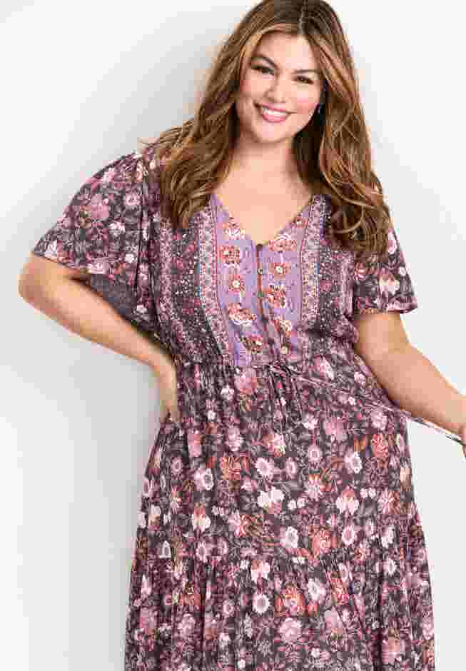 Emmy Placement Print Maxi Dress image number 1