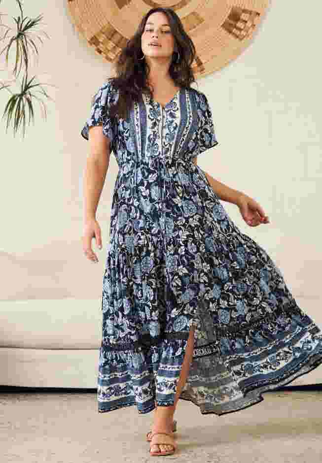Emmy Placement Print Maxi Dress image number 0